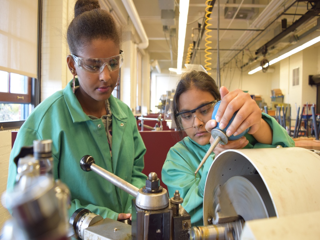 AAI WNY Youth, two students working on a project